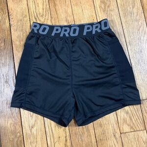 Nike Pro Womens Training Shorts Black Athletic Gym Running Pockets Size Medium